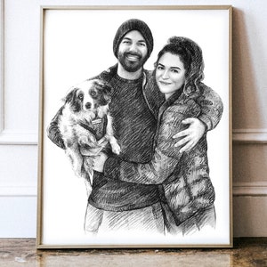 Custom Couple portrait from photo, Couple portrait Drawing, Anniversary Portrait Gift, Custom Wedding Portrait Gifts, Engagement Gifts image 9
