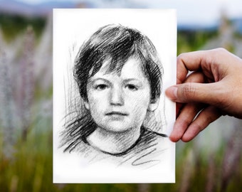 Disegno personalizzato da foto, Disegno a mano, Disegno a matita personalizzato, Disegno a carboncino, Ritratto personalizzato da foto, Schizzo a matita da foto