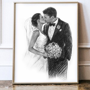 Personalized portrait, custom portrait, custom couple illustration, Anniversary gift, Wedding gift, Wedding portrait image 10