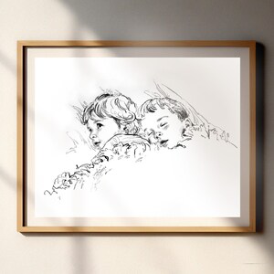 Couple wedding portrait, Custom Sketch hand drawn portrait, Custom drawing from photo, Personalized painting, Anniversary gift for husband image 10