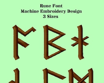 SMALL Machine Embroidery Font Viking Runes, Druid, Wicca, Pagan - Digitized by Hand 3 sizes for 4x4 - Rune Machine Embroidery Design