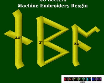 LARGE Machine Embroidery Font Viking Runes, Druid, Wicca, Pagan - Digitized by Hand 3 sizes for 4x4 - Rune Machine Embroidery Design