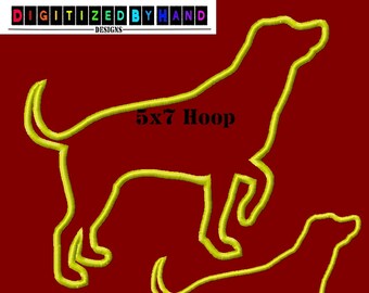 Hunting Dog Applique Design - Applique Machine Embroidery Design on Etsy - Digitized by Hand 2 applique files