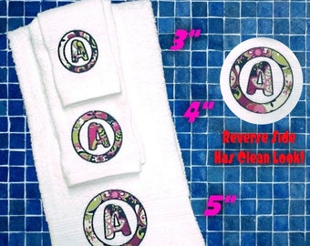 Applique Monogram Towel Font Set - 3 sizes for 4x4 and 5x7 hoops - Embroidery Design Instructions - Bath Towel - Hand Towel - Washcloth