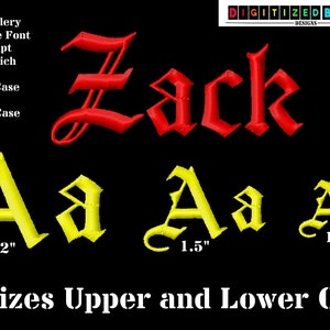 Machine Embroidery Fonts - Old Script - Machine Embroidery Design Fonts - 3 Sizes - Satin Stitch