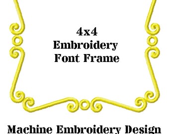 Embroidery Font Frame - Scroll - Machine Embroidery Font Fames - Satin Stitch for 4x4 hoop