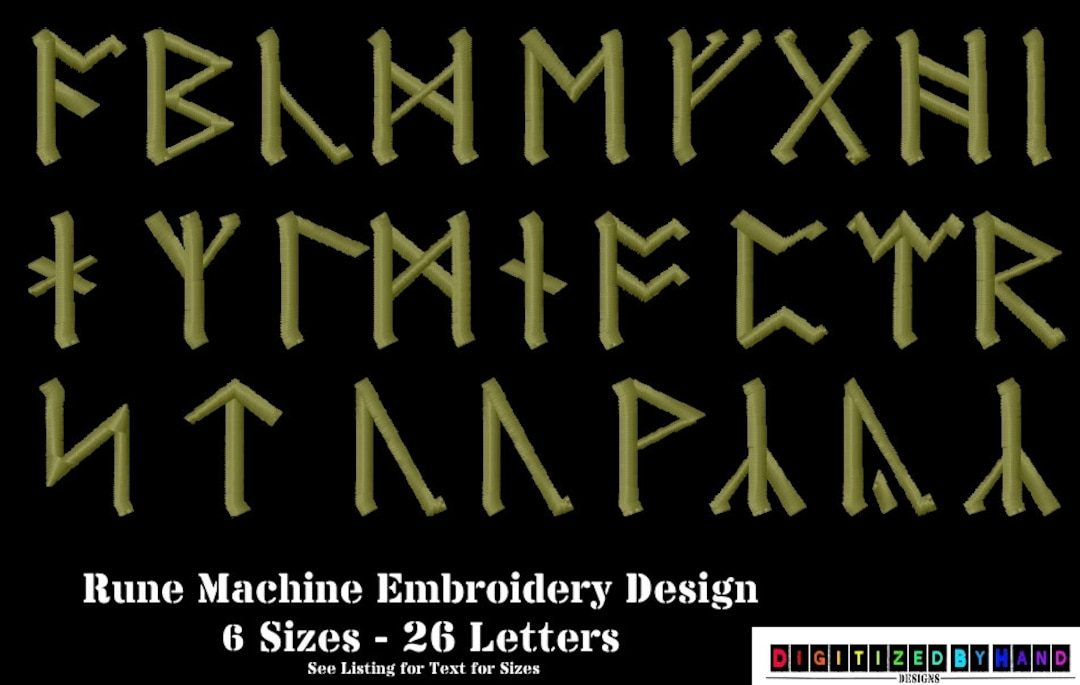 Design Pack Machine Embroidery Font Viking Runes, Druid, Wicca, Pagan ...