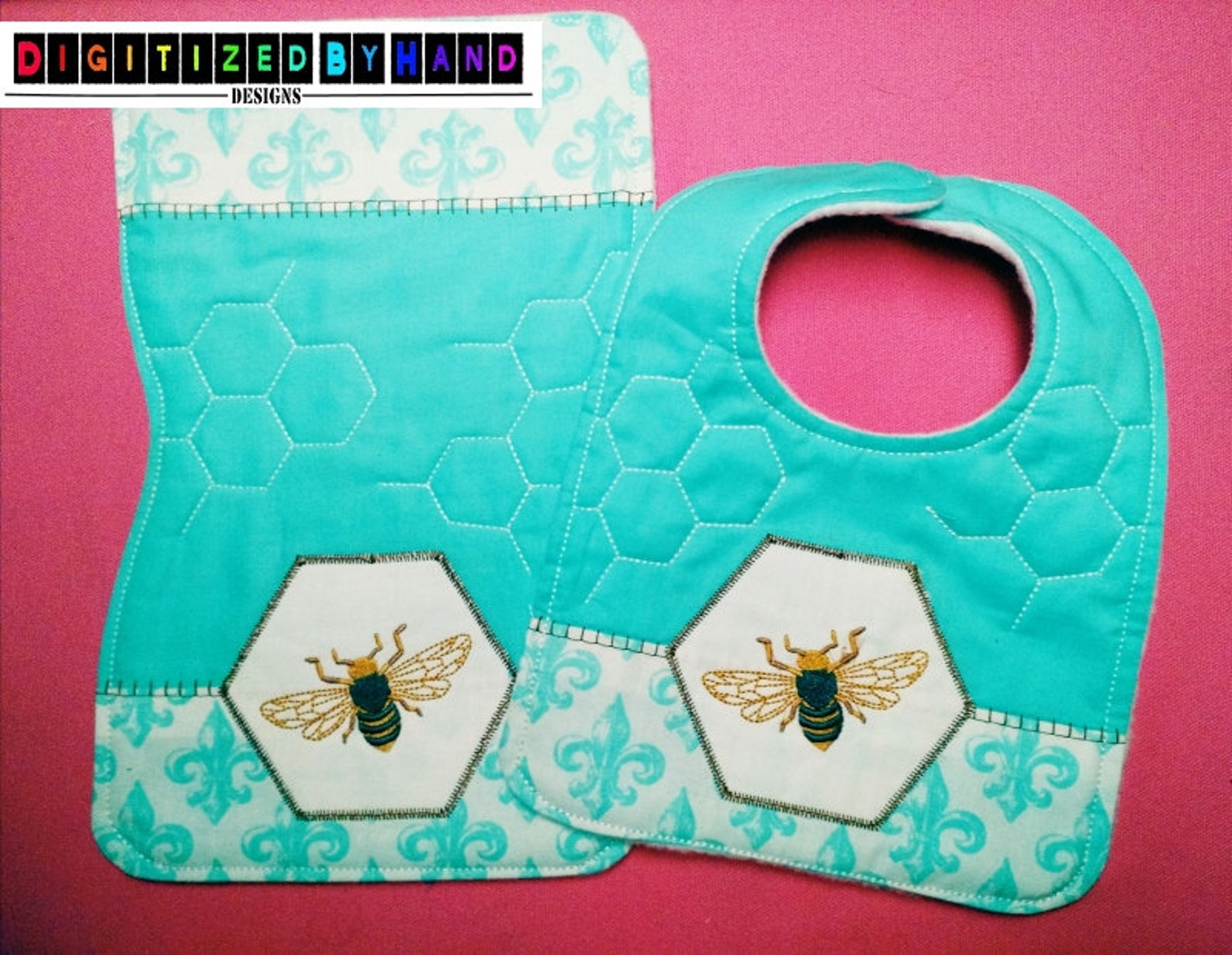 In the Hoop Baby Bib and Burp Cloth Set ITH Machine Etsy