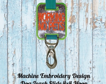In the Hoop Dog Leash Slide - Marine Vinyl Dog Embroidery Design - ITH Machine Embroidery Design project for 4x4Hoops - Working No Pets