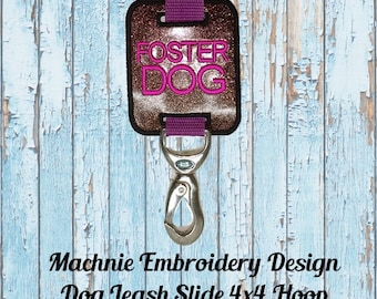 In the Hoop Dog Leash Slide - Marine Vinyl Dog Embroidery Design - ITH Machine Embroidery Design project for 4x4Hoops - Foster Dog