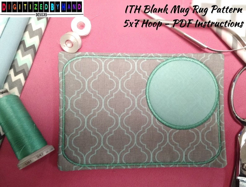 ITH Blank Mug Rug Design In The Hoop Embroidery ITH Designs  Etsy