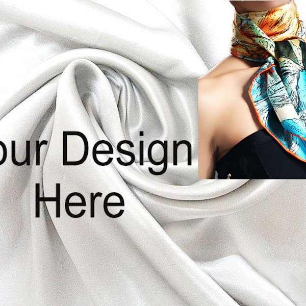 Silk Sqaure Custom Scarf (36x36", 38x38", 42x42"), Submit Your Custom Design, Silk Satin Scarf, Silk Twill Scarf, Silk Chiffon Scarf, etc.