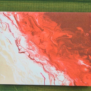 Cartão de acrílico Red Ocean Pour