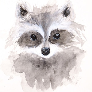 Raccoon Watercolor digital download