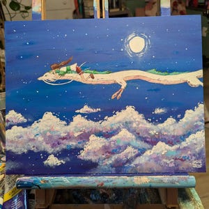 Anime Acrylgemälde 30x30cm Gessobord