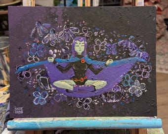 Anime Acrylic Painting 12x9" Canvas Panel
