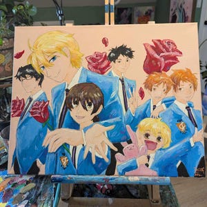 Anime Acrylic Painting 16x20" Stretched Canvas