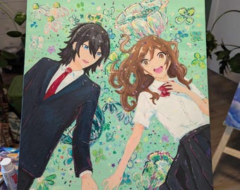 Peinture acrylique anime 20 x 16" Gessobord