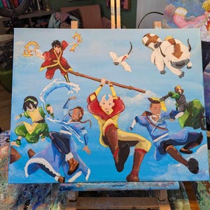 Gaang Acrylic Painting 16x20&quot; Stretched Canvas
