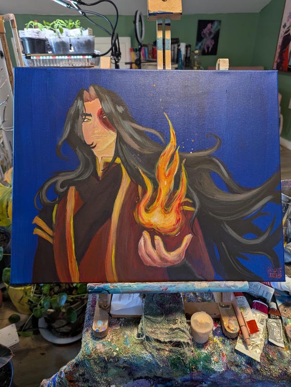 Anime Acrylic Painting 16x20" Streched Canvas