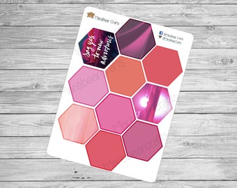 February Hexagon Sticker Set! For your Erin Condren, Plum Paper, Recollections,& Other Planner or Scrapbooking!