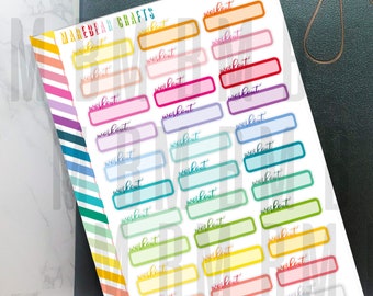 Workout Script Label Box Planner Stickers