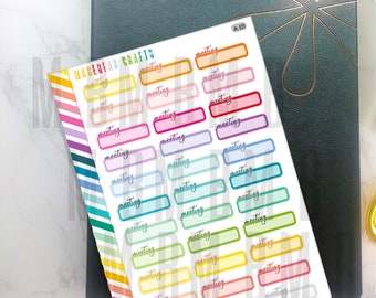 Meeting Script Label Box Planner Stickers