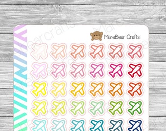 Airplane Multicolor Sticker Set! For your Erin Condren Life Planner, Plum Paper planner and other planner/agenda!