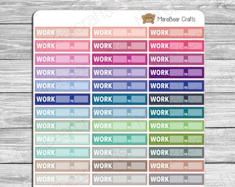 Work Label Multicolor Sticker Set! For your Erin Condren Life Planner, Plum Paper planner and other planner/agenda!