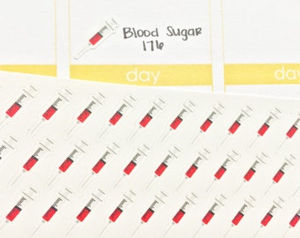 60 Syringe/Needle Stickers! Perfect for your Erin Condren, Plum Paper, Filofax,& Other Planner or Scrapbooking