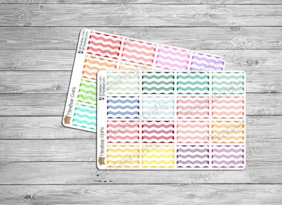 Chevron Pattern Stickers Vintage Chevron Half Box Planner Stickers set of 10 Chevron Half Box ...