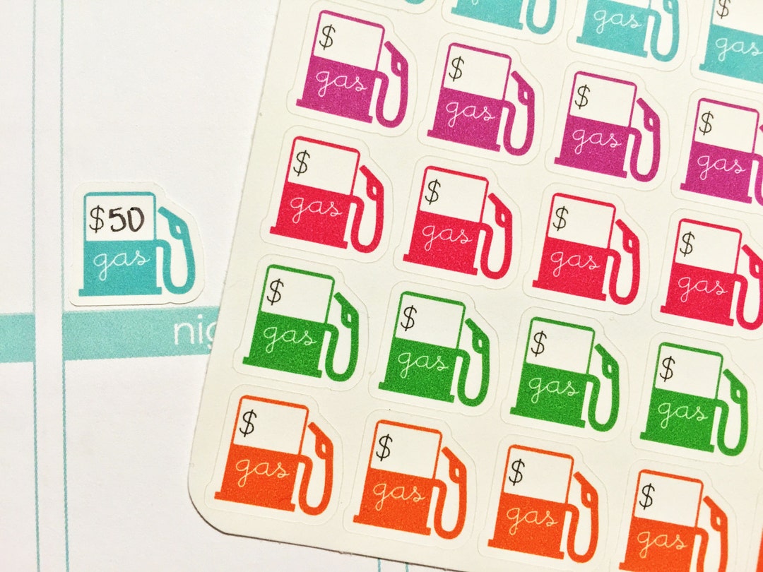 30 Gas Pump Label Stickers Perfect for Your Erin Condren Life - Etsy