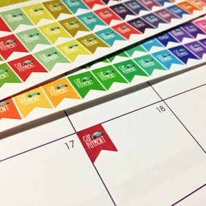 60 Mini Car Payment Flag Stickers with option to customize for Erin Condren Life Planner and Plum Paper Planner!