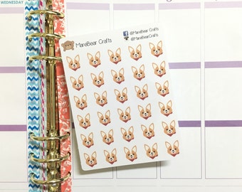 30 Corgi Face Stickers! Perfect for your Erin Condren Life Planner, Filofax, Plum Paper & other planner or scrapbooking!