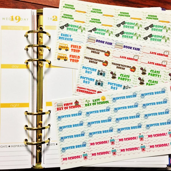 72 School Year Stickers with option to customize for Erin Condren Life Planner and Plum Paper Planner!