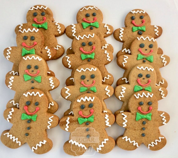 Gingerbread Men Cookies One Dozen Lightly Decorated Etsy