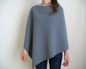 100 Merino Wool Poncho Womens Cape Wool Sweater Women Shawl Asymmetrical Wool Shrug Light Grey Cape Boiled Wool Jacket