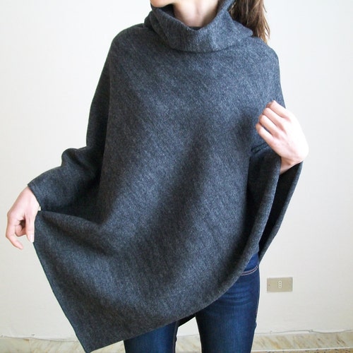 discount 96% NoName Cape and poncho Gray Single WOMEN FASHION Coats Knitted 