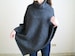 Womens Wool Poncho - Pure Wool Sweater - Grey Wool Cape Coat - Knit Poncho Women - Turtleneck Poncho - Women Winter Capes 