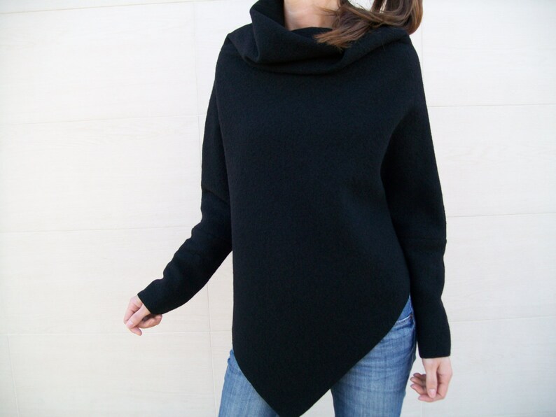 100% MERINO WOOL SWEATER Women Poncho Wool Pullover | Etsy