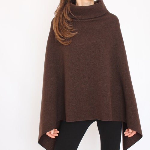 WOOLMARK WOOL PONCHO / 100% Pure shops New Wool Shawl Wrap Women / Wool Cape Poncho Handmade in Italy / Poncho Women / Boiled Wool Sweater