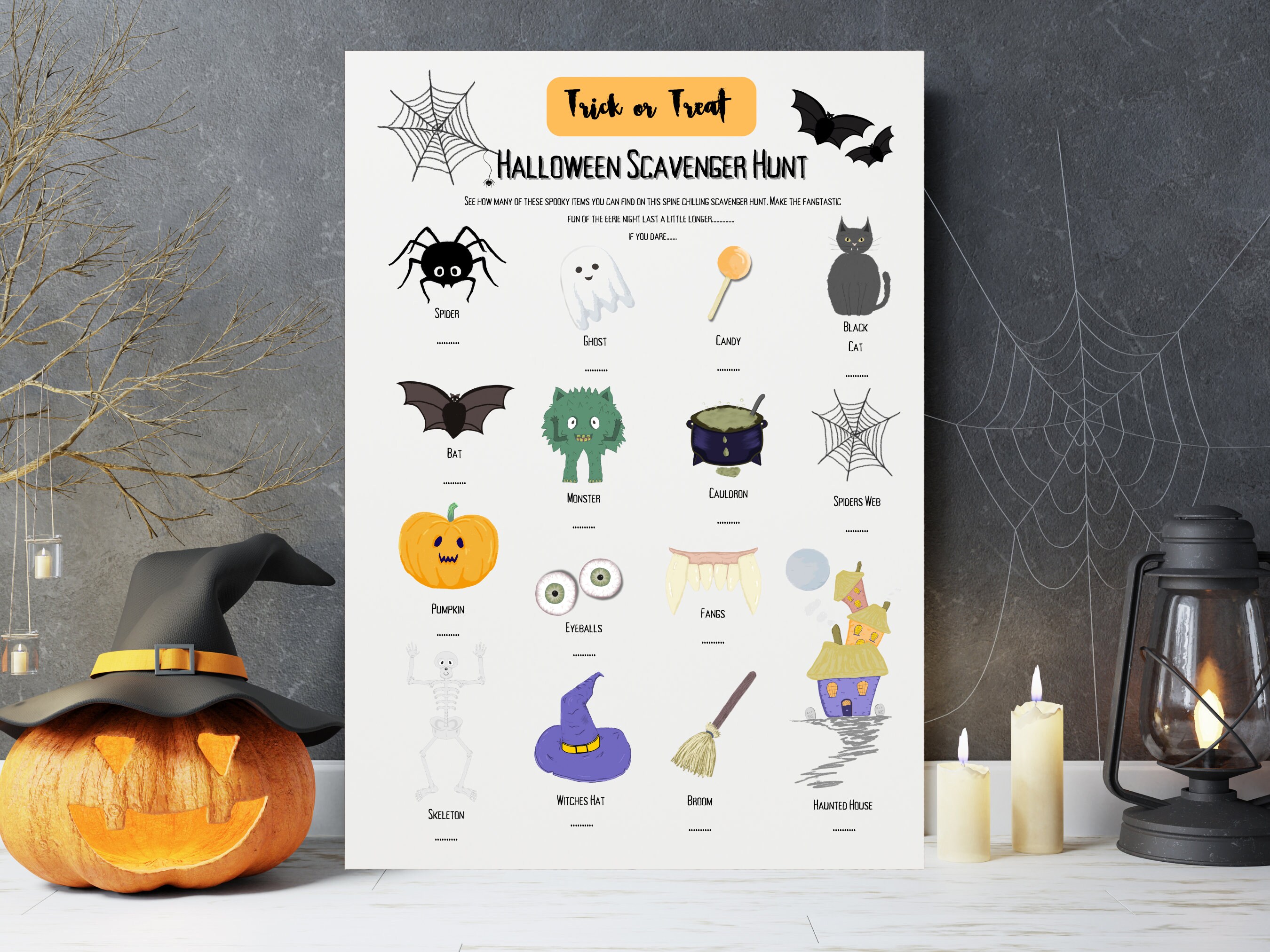 Halloween Scavenger Hunt Printable, Activity Sheets, Party Game, Fun ...