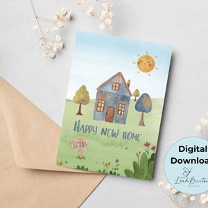 Printable New Home Card | Printable Folded Card | Digital Download ...