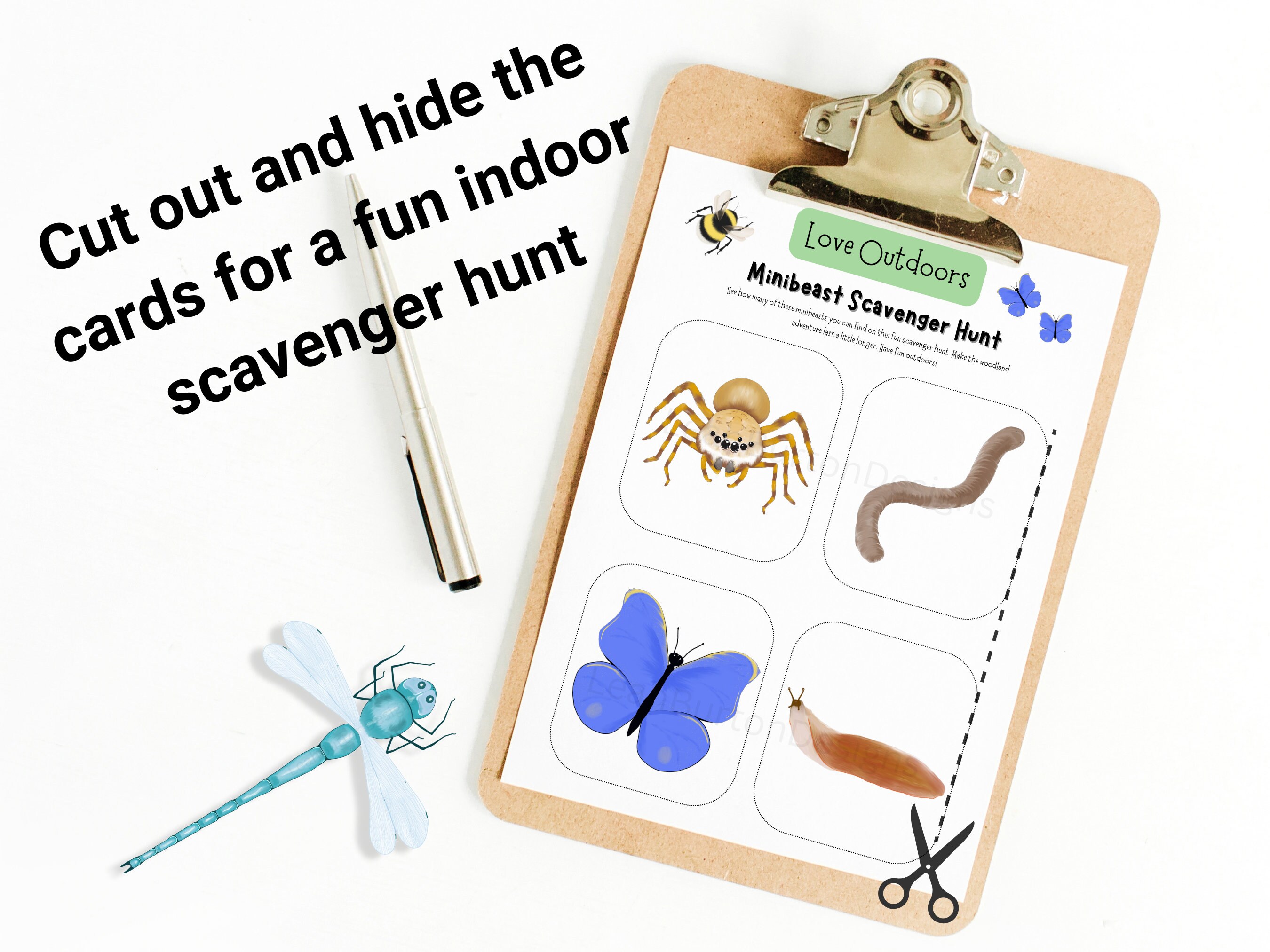 Minibeast Scavenger Hunt Printable, Activity Sheets, Party Game, Fun ...