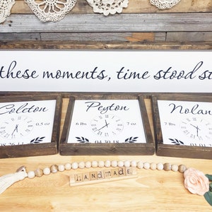 In these moments time stood still sign | Children&#39;s Birth Clock Sign | Birth Stat Sign | Birth Date Sign | New Mom Gift | Mothers Day Gift