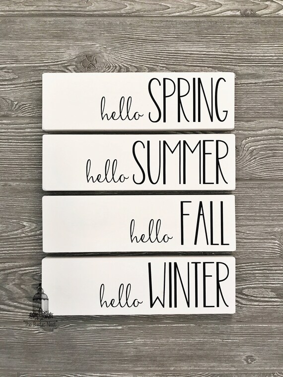 Seasonal Signs Hello Spring Hello Summer Hello Fall Hello - Etsy