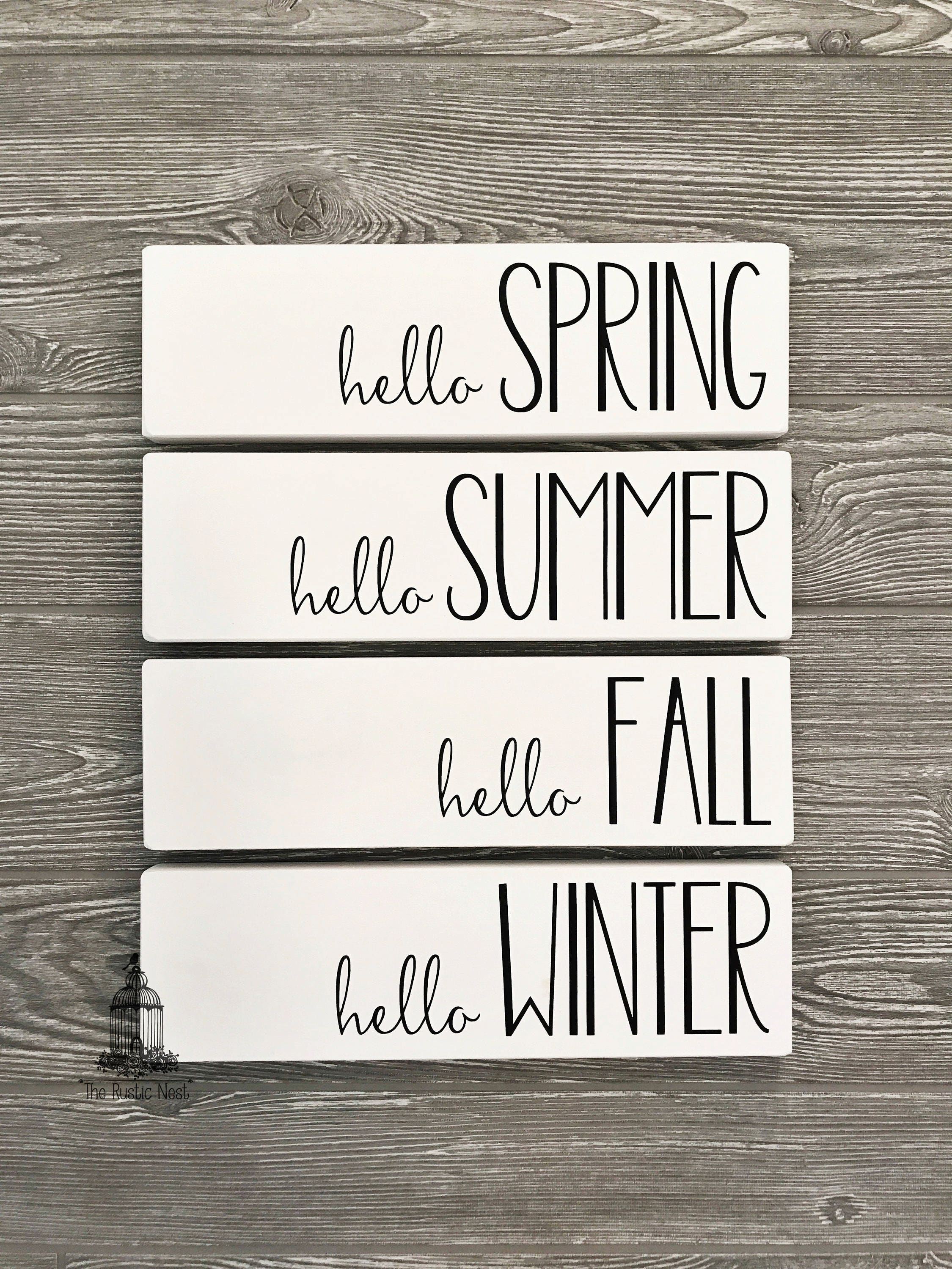 Seasonal Signs Hello Spring Hello Summer Hello Fall Hello - Etsy