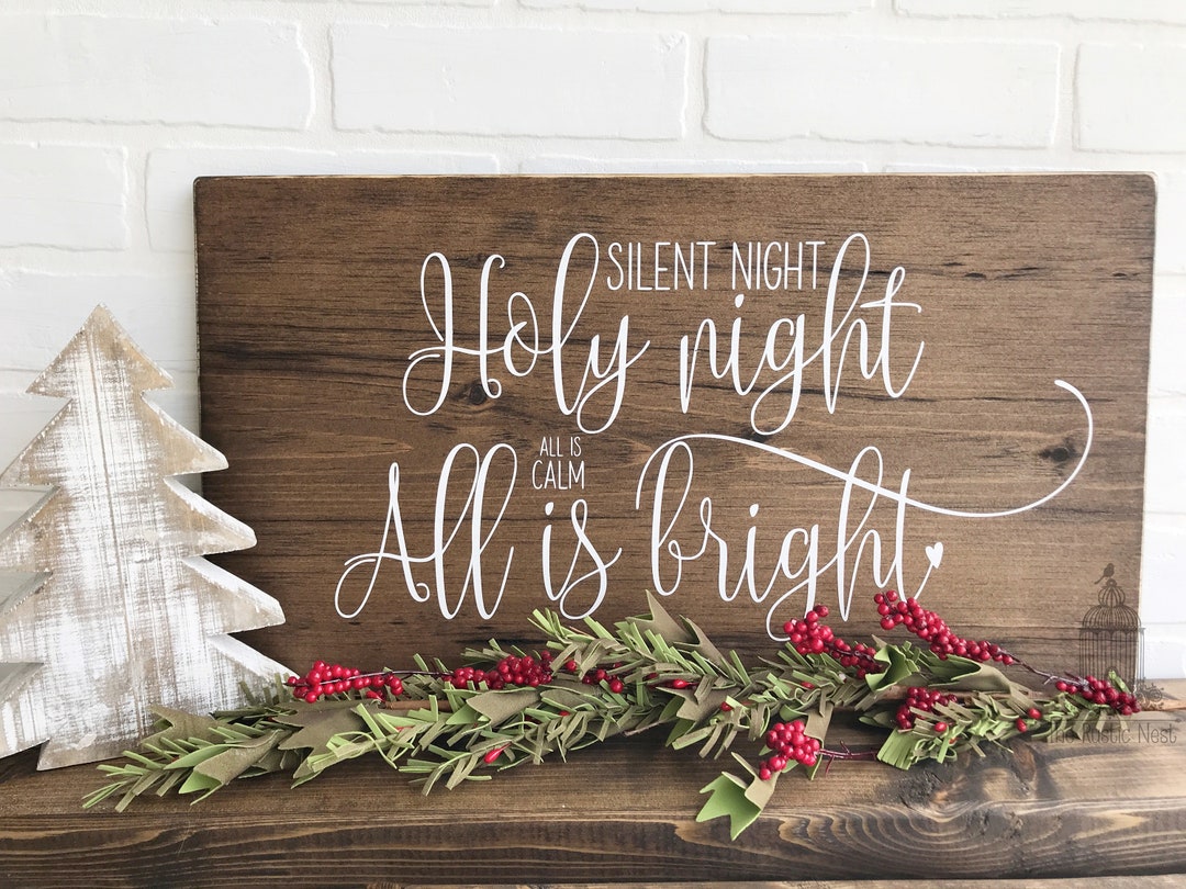 Silent Night, Holy Night, All is Calm, All is Bright 20 X 11.25 - Etsy
