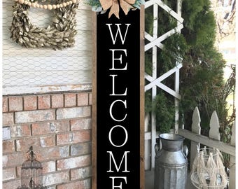Welcome Wood Porch Sign: Rustic Farmhouse Decor