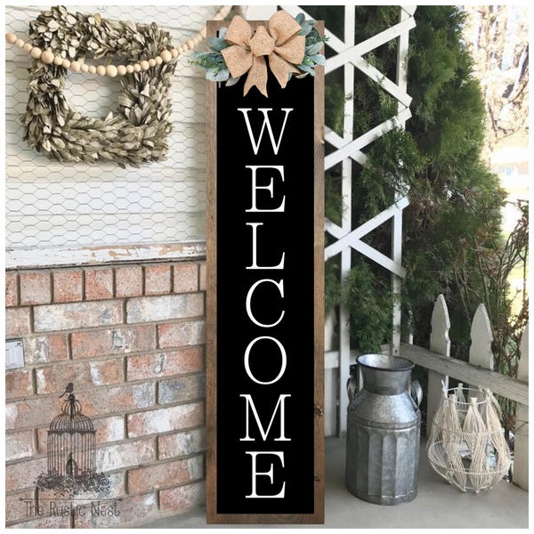 Welcome Wood Porch Sign: Rustic Farmhouse Decor